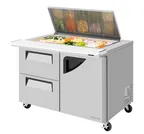 image of Turbo Air TST-48SD-18-D2R-N-FL 48" Mega Top Sandwich and Salad Prep Table w/ 1 Door & 2 Drawers, 18 Pans