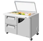 image of Turbo Air TST-48SD-18-D2R-N-GL 48" Mega Top Sandwich and Salad Prep Table w/ 1 Door & 2 Drawers, 18 Pans