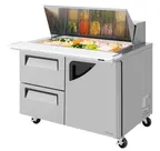 image of Turbo Air TST-48SD-18-D2R-N 48" Mega Top Sandwich and Salad Prep Table w/ 2 Drawers & 1 Door, 18 Pans