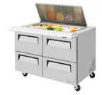 image of Turbo Air TST-48SD-18-D4-N-FL 48" 4-Drawer Mega Top Sandwich and Salad Prep Table, 18 Pans, Stainless Steel