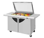 image of Turbo Air TST-48SD-18-E-N-GL 72" Mega Top Sandwich/Salad Prep Table w/ 2 Doors, Glass Lid, 18 Pans