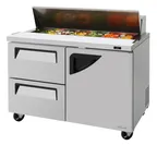 image of Turbo Air TST-48SD-D2R-N 48" Sandwich / Salad Prep Table w/ 2 Drawers & 1 Door, 12 Pans