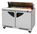 image of Turbo Air TST-48SD-FB-N 48" Two Section Sandwich / Salad Prep Table w/ 2 Doors, 12 Pans