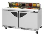 image of Turbo Air TST-60SD-FB-N 60" 2-Door Sandwich and Salad Prep Table, 16 Pans, Stainless Steel