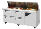 image of Turbo Air TST-72SD-30-D4R-N 72" Mega Top Sandwich/Salad Prep Table w/ 4 Drawers & 1 Door