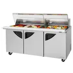 image of Turbo Air TST-72SD-30-N-CL 72" Mega Top Refrigerated Sandwich/Salad Prep Table w/ 3 Doors, 30 Pans