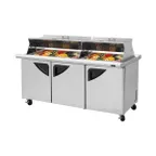 image of Turbo Air TST-72SD-30-N-DS 72" Mega Top Sandwich/Salad Prep Table w/ 3 Doors, 30 Pans