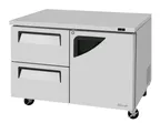 image of Turbo Air TUF-48SD-D2R-N 48" 2-Section Undercounter Freezer w/ 2 Drawers & 1 Door, 12 cu. ft.