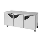 image of Turbo Air TUR-72SD-N 72" 3-Section Undercounter Refrigerator, Stainless Steel, 3 Doors, 18.8 cu. ft.