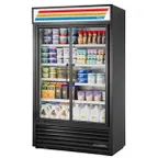 image of True TVM-48-HC~VM01 47" 2-Section Swing Glass Door Visual Refrigerated Merchandiser