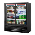 image of True TVM-48SL-54-HC~VM01 47" 2-Section Swing Glass Door Slim Line Visual Merchandiser