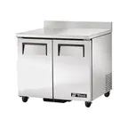 image of True TWT-36-HC 36" 2-Section Worktop Refrigerator w/ 2 Doors, Rear Mounted