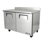 image of True TWT-48-HC 48" 2-Section Worktop Refrigerator w/ 2 Doors, Rear Mounted
