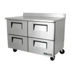 image of True TWT-48D-4-HC 48" 2-Section Worktop Refrigerator w/ 4 Drawers, Rear Mounted