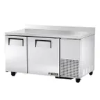 image of True TWT-60-32F-HC 60" 2-Section WorkTop Freezer w/ 2 Solid Doors, Stainless Steel Exterior