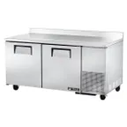 image of True TWT-67F-HC 67" 2-Section WorkTop Freezer w/ 2 Solid Doors, Stainless Steel Exterior