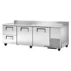 image of True TWT-93D-2-HC 93" 3-Section Worktop Refrigerator w/ 2 Drawers & 2 Doors
