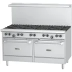 image of Garland US Range U60-10RR 60" Gas Restaurant Range w/ (10) Open Burners, (2) Standard Ovens, 396.000 BTU
