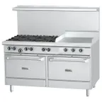 image of Garland US Range U60-6G24RR 60" Gas Restaurant Range w/ (6) Open Burners, 24" Griddle, (2) Standard Ovens, 304.000 BTU