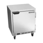 image of Beverage Air UCF27HC 27" 1-Door Undercounter Freezer, Stainless Steel Exterior, 5.24 cu. ft., R290, 1/4 HP