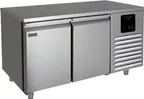 image of QualServ UCFZ552-SS61A 57" 2-Section Undercounter Freezer w/ 2 Doors, 9.88 cu. ft.