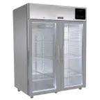 image of QualServ UCFZ553-SG71A 49" 2-Glass Door Reach-In Freezer, Top Mounted, 49 cu. ft., Stainless Steel