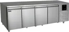 image of QualServ UCFZ588-SS61A 95" 4-Section Undercounter Freezer w/ 4 Doors, 21.2 cu. ft.