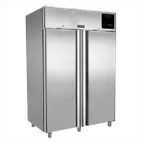 image of QualServ UCRE553-SS71A 53" Two Section Reach-In Refrigerator w/ 2 Solid Doors, Top Mount, Stainless Steel, 49 cu. ft.