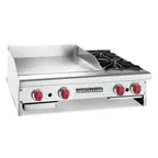 image of American Range AR24-12G2OB 24" Countertop Gas Griddle/Open Burner Combination, 94.000 BTU