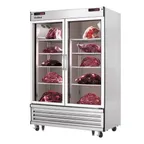 image of Everest EDA2 54-1/8" Two-Section Stainless Steel Meat Dry Aging & Thawing Cabinet, 50 cu ft, 2 Glass Doors, LED Controls, R290