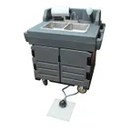 image of Cambro KSC402CFP191 Camkiosk® Hand Sink Cart, with 2 Compartment Sink