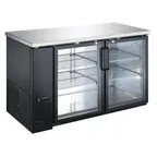 image of U-STAR USBB-5928G 59" Back Bar Bottle Cooler by Admiral Craft w/ 2 Glass Doors, 19.0 cu. ft.