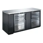 image of U-STAR USBB-6928G 69" Back Bar Bottle Cooler by Admiral Craft w/ 2 Glass Doors, 23.3 cu. ft.