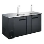 image of U-STAR USBD-6928/2 69" Draft Beer Cooler/Dispenser w/ 23.3 cu. ft. 3 Half Kegs, 2 Towers