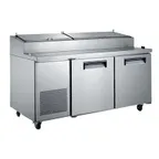 image of U-STAR USPZ-2D 71" 2-Section Refrigerated Pizza Prep Table w/ 2 Doors, 17 cu. ft.