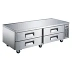 image of Coldline CB72 72" 4 Drawers Refrigerated Chef Base, 16 cu. ft., 8 1/1 GN Pans, 1/5 HP Compressor
