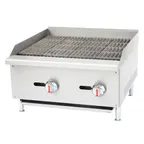 image of Cookline CCB-24 24" Countertop Gas Radiant Charbroiler w/ (2) Burners, 60.000 BTU