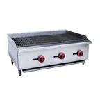 image of Cookline CCB-36 36" Countertop Gas Radiant Charbroiler w/ (3) Burners, 90.000 BTU