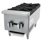 image of Cookline CHP-12-2 11" Countertop Gas Hotplate with Manual Controls, (2) 25,000 Btu Burners