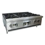 image of Cookline CHP-36-6 35" Countertop Gas Hotplate with Manual Controls, (6) 25,000 Btu Burners