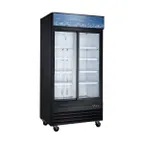 image of Coldline G40S-B 40" Glass Door Refrigerator, 33.5 cu ft, Black Exterior, R290, Temp Control