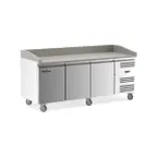 image of Coldline PDR-80 79" Refrigerated Pizza Prep Table, 3 Doors, Marble Top, 20.2 cu. ft.