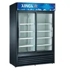 image of U-STAR USRFS-2D/B 53" 2-Section Merchandiser Refrigerator w/ Sliding Glass Door, 45 cu. ft.