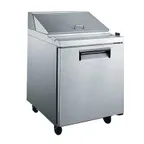 image of U-Star USSL-1D 27" One Section Salad/Sandwich Prep Table w/ 1 Door, 6 Pan, 6 cu. ft.