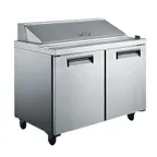 image of U-Star USSL-2D 47" Two Section Salad/Sandwich Prep Table w/ 2 Doors, 12 Pan, 12 cu. ft.
