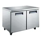 image of U-STAR USUCRF-48 48" 2-Door Undercounter Refrigerator, Stainless Steel, 11.2 cu. ft., Rear Mounted