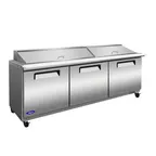 image of Valpro VP72SM-HC 71" Three Section Mega Top Sandwich/Salad Prep Table w/ 3 Doors, 27 Pans