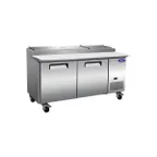 image of Valpro VPP71-HC 70" 2-Section Refrigerated Pizza Prep Table w/ 2 Doors, 9 Pans, 22 cu. ft.