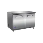 image of Valpro VPUCF48 48" 2-Door Undercounter Freezer, Stainless Steel Exterior, 12 cu. ft., LED Thermostat, 115V