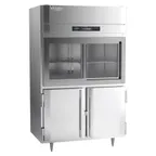 image of Victory DRSA-2D-S1-HD-HC 52" 2-Section Reach-In Refrigerator w/ 2 Sliding Glass & 2 Swing Solid Half Doors, Aluminum Interior, 45 cu. ft.
